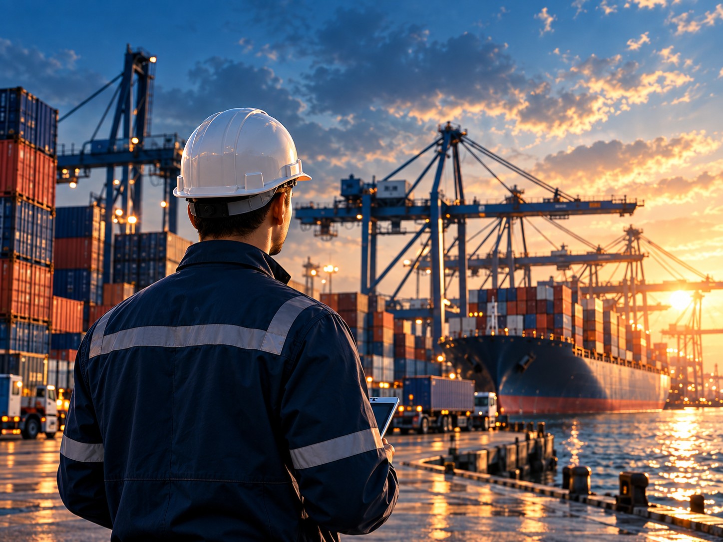 Global Point Trade professional at international shipping terminal